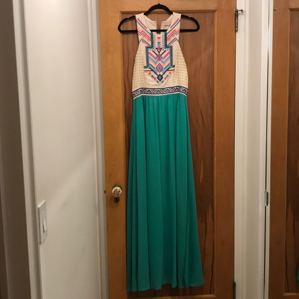 Champagne & Strawberry Aztec Dress